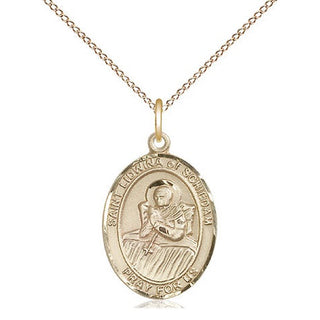 14kt Gold Filled Saint Lidwina of Schiedam Medal Religious Jewelry Engraved Catholic Saint Jewelry