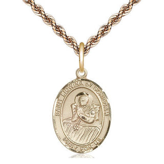 14kt Gold Filled Saint Lidwina of Schiedam Medal Religious Jewelry Engraved Catholic Saint Jewelry