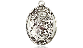 Pewter Saint Fiacre Medal Engraved Catholic Saint Jewelry