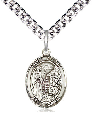 Pewter Saint Fiacre Medal Religious Jewelry Engraved Catholic Saint Jewelry