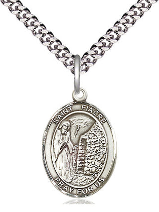 Pewter Saint Fiacre Medal Religious Jewelry Engraved Catholic Saint Jewelry