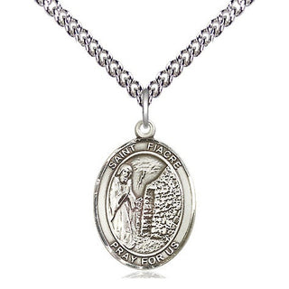 Sterling Silver Saint Fiacre Medal Religious Jewelry Engraved Catholic Saint Jewelry
