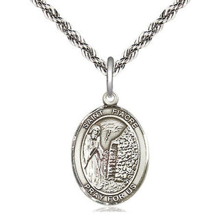 Sterling Silver Saint Fiacre Medal Religious Jewelry Engraved Catholic Saint Jewelry
