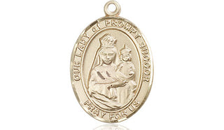 14kt Gold Filled Our Lady of Prompt Succor Medal Engraved Catholic Saint Jewelry