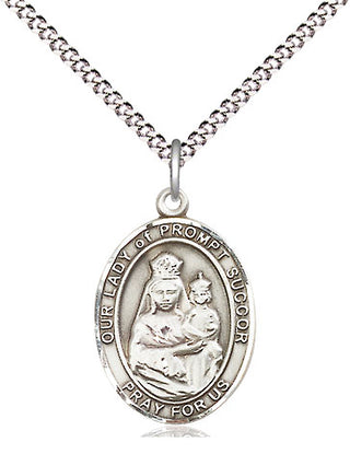Pewter Our Lady of Prompt Succor Medal Religious Jewelry Engraved Catholic Saint Jewelry