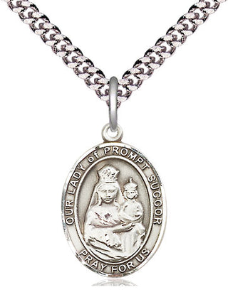 Pewter Our Lady of Prompt Succor Medal Religious Jewelry Engraved Catholic Saint Jewelry