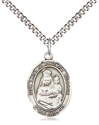 Pewter Our Lady of Prompt Succor Medal Religious Jewelry Engraved Catholic Saint Jewelry
