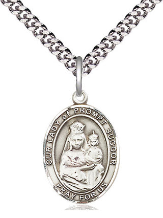 Pewter Our Lady of Prompt Succor Medal Religious Jewelry Engraved Catholic Saint Jewelry