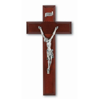 9" Dark Cherry Cross With Silver Corpus