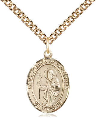 14kt Gold Filled Saint Joseph of Arimathea Medal Religious Jewelry Engraved Catholic Saint Jewelry