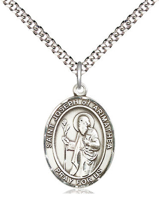 Sterling Silver Saint Joseph of Arimathea Medal Religious Jewelry Engraved Catholic Saint Jewelry