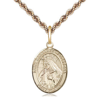 14kt Gold Filled Saint Margaret of Cortona Medal Religious Jewelry Engraved Catholic Saint Jewelry