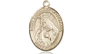 14kt Gold Saint Margaret of Cortona Medal Engraved Catholic Saint Jewelry