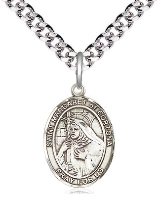 Pewter Saint Margaret of Cortona Medal Religious Jewelry Engraved Catholic Saint Jewelry