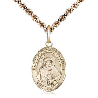 14kt Gold Filled Saint Bede the Venerable Medal Religious Jewelry Engraved Catholic Saint Jewelry