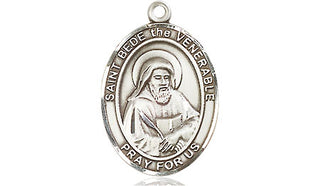 Pewter Saint Bede the Venerable Medal Engraved Catholic Saint Jewelry