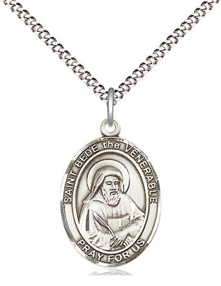Pewter Saint Bede the Venerable Medal Religious Jewelry Engraved Catholic Saint Jewelry