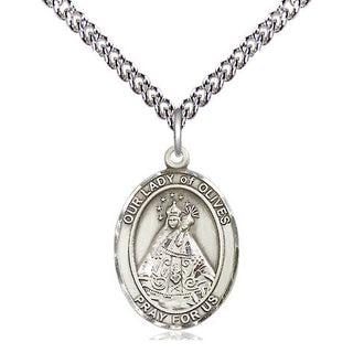 Sterling Silver Our Lady of Olives Medal Religious Jewelry Engraved Catholic Saint Jewelry