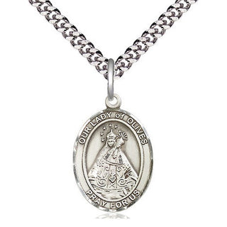 Sterling Silver Our Lady of Olives Medal Religious Jewelry Engraved Catholic Saint Jewelry
