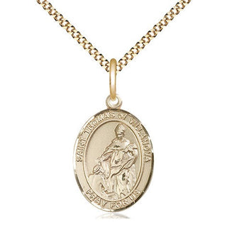 14kt Gold Filled Saint Thomas of Villanova Medal Religious Jewelry Engraved Catholic Saint Jewelry