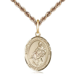 14kt Gold Filled Saint Thomas of Villanova Medal Religious Jewelry Engraved Catholic Saint Jewelry