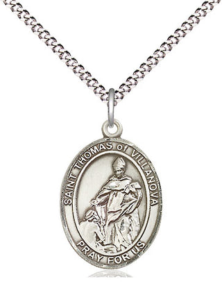 Pewter Saint Thomas of Villanova Medal Religious Jewelry Engraved Catholic Saint Jewelry