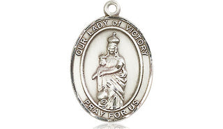 Pewter Our Lady of Victory Medal Engraved Catholic Saint Jewelry