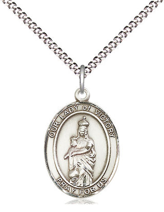 Pewter Our Lady of Victory Medal Religious Jewelry Engraved Catholic Saint Jewelry