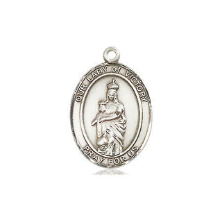 Sterling Silver Our Lady of Victory Medal Religious Jewelry Engraved Catholic Saint Jewelry