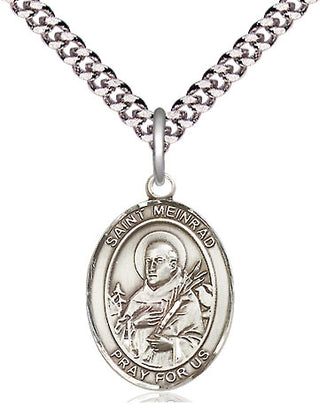 Pewter Saint Meinrad of Einsideln Medal Religious Jewelry Engraved Catholic Saint Jewelry