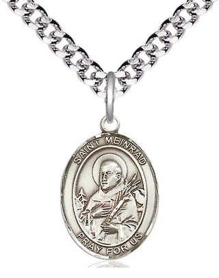 Pewter Saint Meinrad of Einsideln Medal Religious Jewelry Engraved Catholic Saint Jewelry