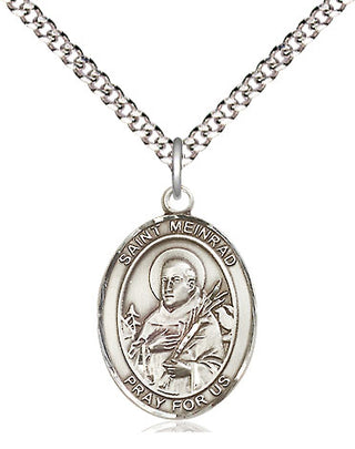 Pewter Saint Meinrad of Einsideln Medal Religious Jewelry Engraved Catholic Saint Jewelry