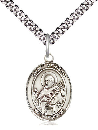 Pewter Saint Meinrad of Einsideln Medal Religious Jewelry Engraved Catholic Saint Jewelry