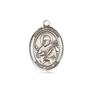 Sterling Silver Saint Meinrad of Einsideln Medal Religious Jewelry Engraved Catholic Saint Jewelry