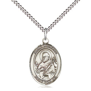 Sterling Silver Saint Meinrad of Einsideln Medal Religious Jewelry Engraved Catholic Saint Jewelry