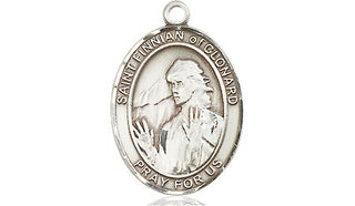 Pewter Saint Finnian of Clonard Medal Engraved Catholic Saint Jewelry