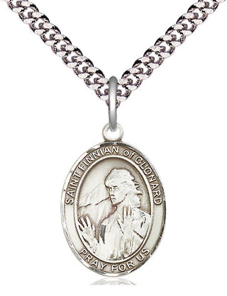 Pewter Saint Finnian of Clonard Medal Religious Jewelry Engraved Catholic Saint Jewelry