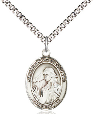 Pewter Saint Finnian of Clonard Medal Religious Jewelry Engraved Catholic Saint Jewelry