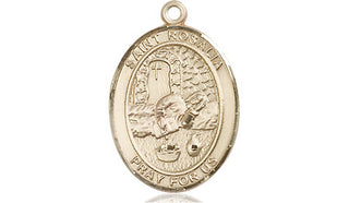 14kt Gold Filled Saint Rosalia Medal Engraved Catholic Saint Jewelry