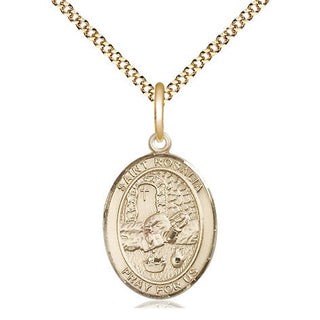 14kt Gold Filled Saint Rosalia Medal Religious Jewelry Engraved Catholic Saint Jewelry