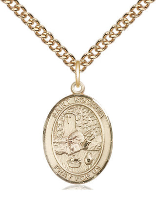 14kt Gold Filled Saint Rosalia Medal Religious Jewelry Engraved Catholic Saint Jewelry