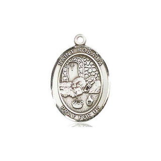 Pewter Saint Rosalia Medal Engraved Catholic Saint Jewelry