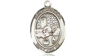Sterling Silver Saint Rosalia Medal Religious Jewelry Engraved Catholic Saint Jewelry