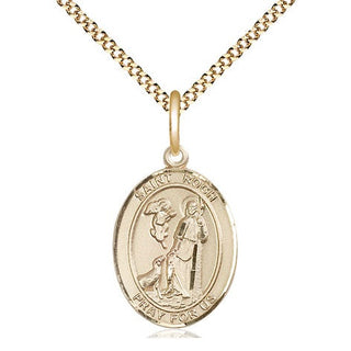 14kt Gold Filled Saint Roch Medal Religious Jewelry Engraved Catholic Saint Jewelry