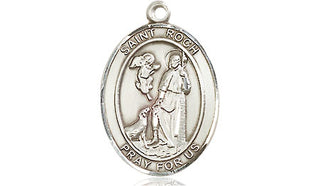 Pewter Saint Roch Medal Engraved Catholic Saint Jewelry