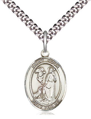 Pewter Saint Roch Medal Religious Jewelry Engraved Catholic Saint Jewelry