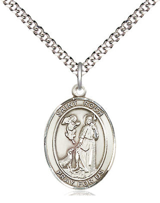 Pewter Saint Roch Medal Religious Jewelry Engraved Catholic Saint Jewelry