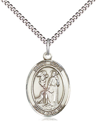 Sterling Silver Saint Roch Medal Religious Jewelry Engraved Catholic Saint Jewelry