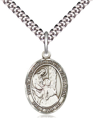 Pewter Saint Elizabeth of the Visitation Medal Religious Jewelry Engraved Catholic Saint Jewelry