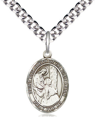 Pewter Saint Elizabeth of the Visitation Medal Religious Jewelry Engraved Catholic Saint Jewelry